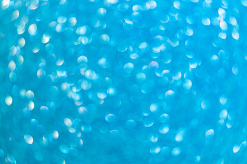 Abstract blurred background. Defocused portrait lens back. Backdrop bokeh. Vivid blue.