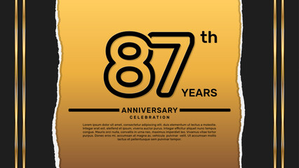 87 year anniversary celebration design template, vector template illustration