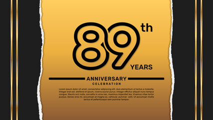89 year anniversary celebration design template, vector template illustration