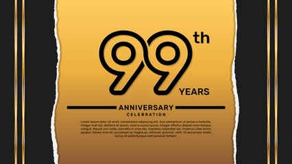 99 year anniversary celebration design template, vector template illustration