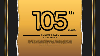 105 year anniversary celebration design template, vector template illustration