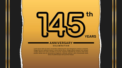 145 year anniversary celebration design template, vector template illustration