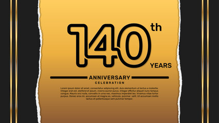 140 year anniversary celebration design template, vector template illustration