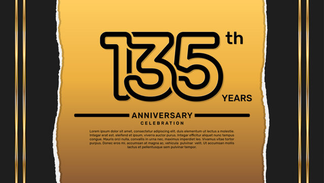 135 year anniversary celebration design template, vector template illustration