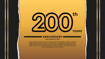 200 year anniversary celebration design template, vector template illustration