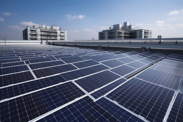 Obraz premium Solar cells on the roof, save the power