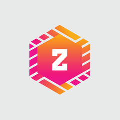 Z Letter Logo abstract geometric design vector template Logotype icon Digital Technology style.