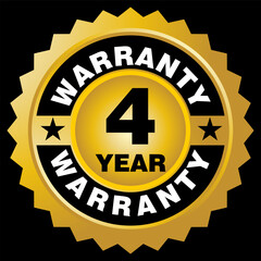 Naklejka premium 4 Year Warranty, symbols and sticker vector