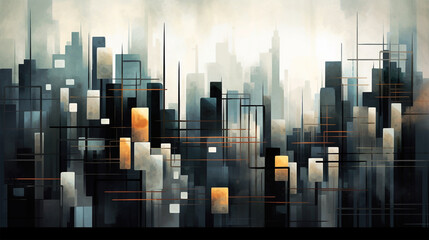 Architectural Abstractions, Wallpaper,Background, abstract city, Generative Ai