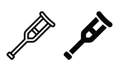 Crutch icon with outline and glyph style.