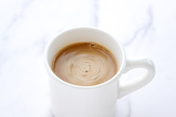 ミルクたっぷりのコーヒーは朝におすすめ