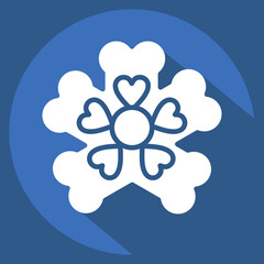 Icon Primrose. related to Flowers symbol. long shadow style. simple design editable. simple illustration