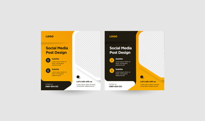 Social Media Post Template for your business. Yellow black and white colors combination makes it perfect and conspicuous