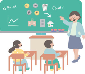 お金について学ぶ子どもたち