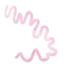 Pink Watercolor Doodle Squiggle