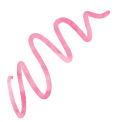 Fototapeta premium Pink Watercolor Doodle Squiggle