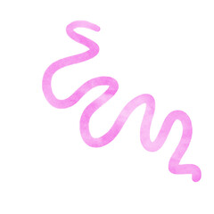 Fototapeta premium Pink Watercolor Doodle Squiggle