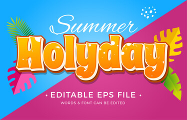 Obraz premium Summer Holidays text effect editable