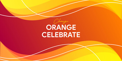 Abstract colorful orange curve background