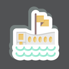 Sticker USS Arizona Memorial. related to Hawaii symbol. simple design editable. vector