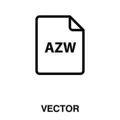 AZW ebook file extension icon file document illustration on white background..eps