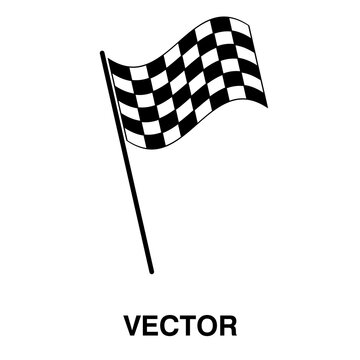 Checkered Flag icon. Finish race flag sign vector illustration on white background..eps
