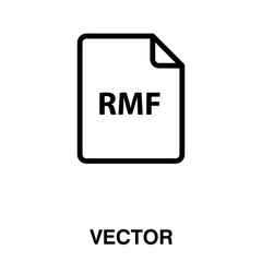 RMF document data file format icon concept. RMF sign illustration on white background..eps