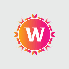 W Letter Logo abstract geometric design vector template Logotype icon Digital Technology style.