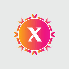 X Letter Logo abstract geometric design vector template Logotype icon Digital Technology style.