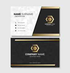 Modern business card design. Elegant business card template with abstract geometric texture. Creative print layout template. Vector illustration
