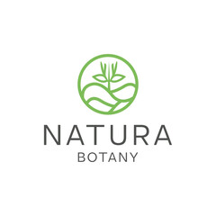 Nature leaf tree growth logo icon design template. garden, park, beauty, spa flat vector