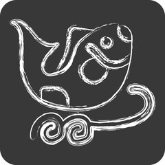 Icon Fishes. related to Chinese New Year symbol. chalk Style. simple design editable