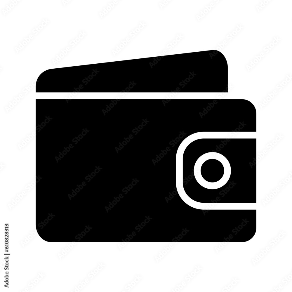 Wall mural Wallet glyph icon for business and finance, cash, purse, pay, and money logo
