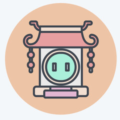 Icon Gate. related to Chinese New Year symbol. color mate style. simple design editable