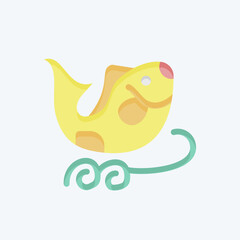 Icon Fishes. related to Chinese New Year symbol. flat style. simple design editable