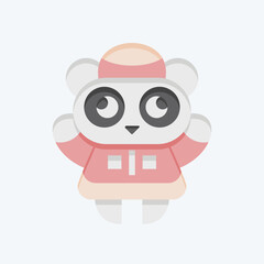 Icon Panda. related to Chinese New Year symbol. flat style. simple design editable