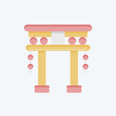 Icon Torii Gate. related to Chinese New Year symbol. flat style. simple design editable