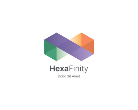 Hexagon infinity colorful gradient logo