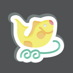 Sticker Fishes. related to Chinese New Year symbol. simple design editable