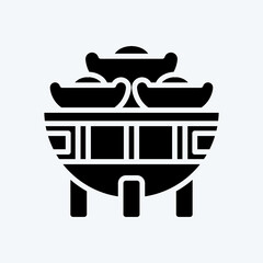 Icon Bowl. related to Chinese New Year symbol. glyph style. simple design editable