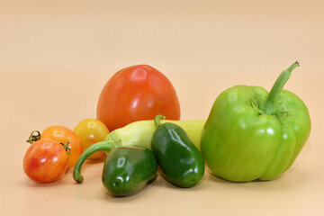 A small bunch of freshly grown vegetables.