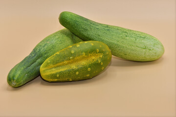 Fresh cucumbers from a home-grown garden.