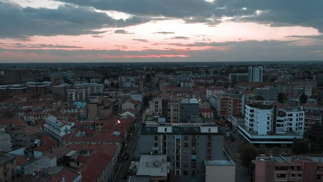 Timelapse (moving), Drone footage of Saronno, Italy