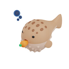 3D Puffer Fish Illustration