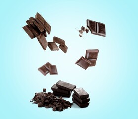 Dark tasty sweet chocolate chunks