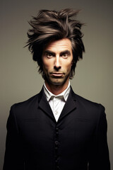 Fototapeta premium Portrait of a person with crazy hair