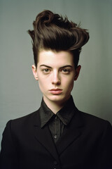 Fototapeta premium Portrait of a person with crazy hair