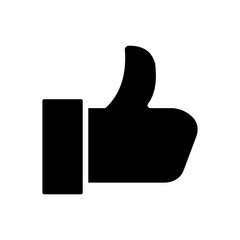 Like glyph icon for thumb up, rating, review, marketing, hand logo