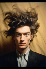 Obraz premium Portrait of a person with crazy hair