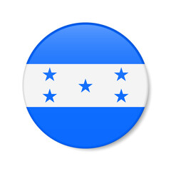 Honduras circle button icon. Honduran round badge flag. 3D realistic isolated vector illustration